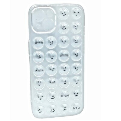 coque iPhone 13 transparente smiley