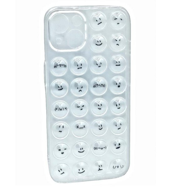 coque iPhone 13 transparente smiley