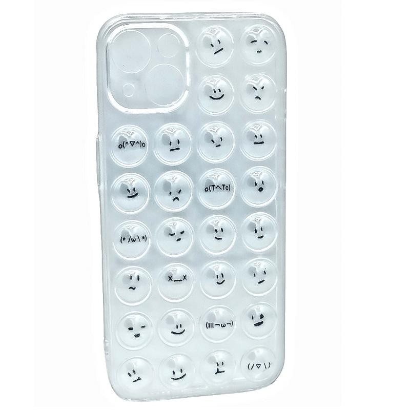 coque iPhone 13 transparente smiley