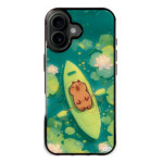 Coque iPhone 17 Adorable capybara en Kayak Lotus Zen