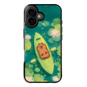 Coque iPhone 17 Adorable capybara en Kayak Lotus Zen