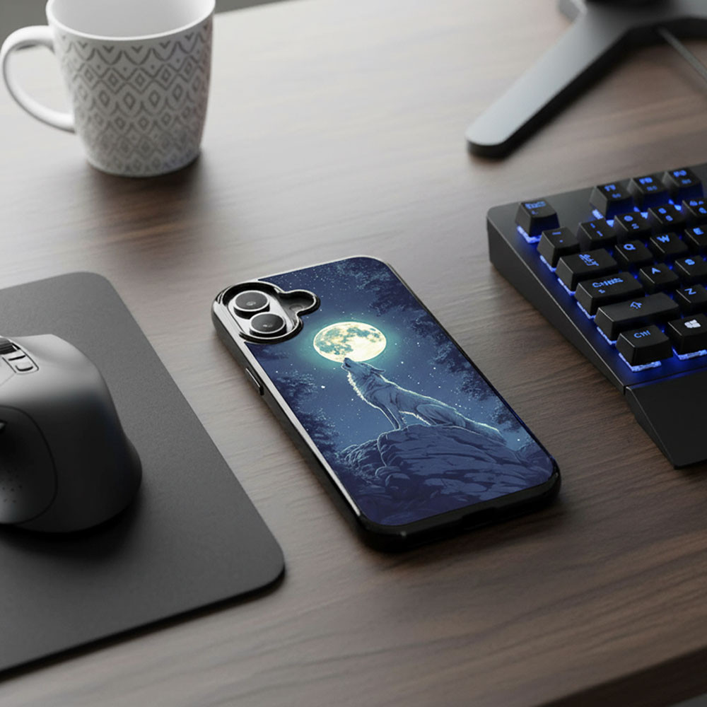 Coque iPhone 17 Loup Pleine Lune