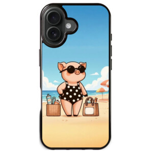 Coque iPhone 17 cochon la plage étonnant