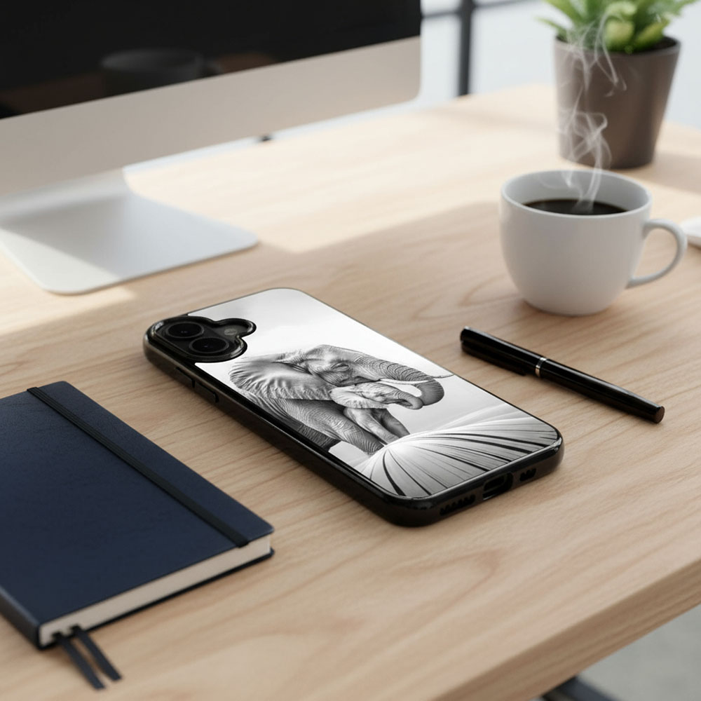 Coque iPhone 17 éléphant maman et bébé