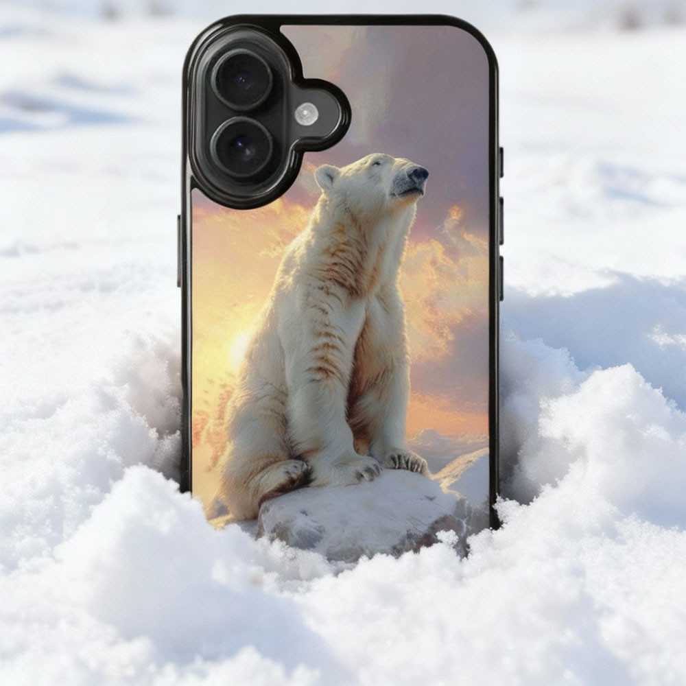 Coque iPhone 17 ours dans la neige