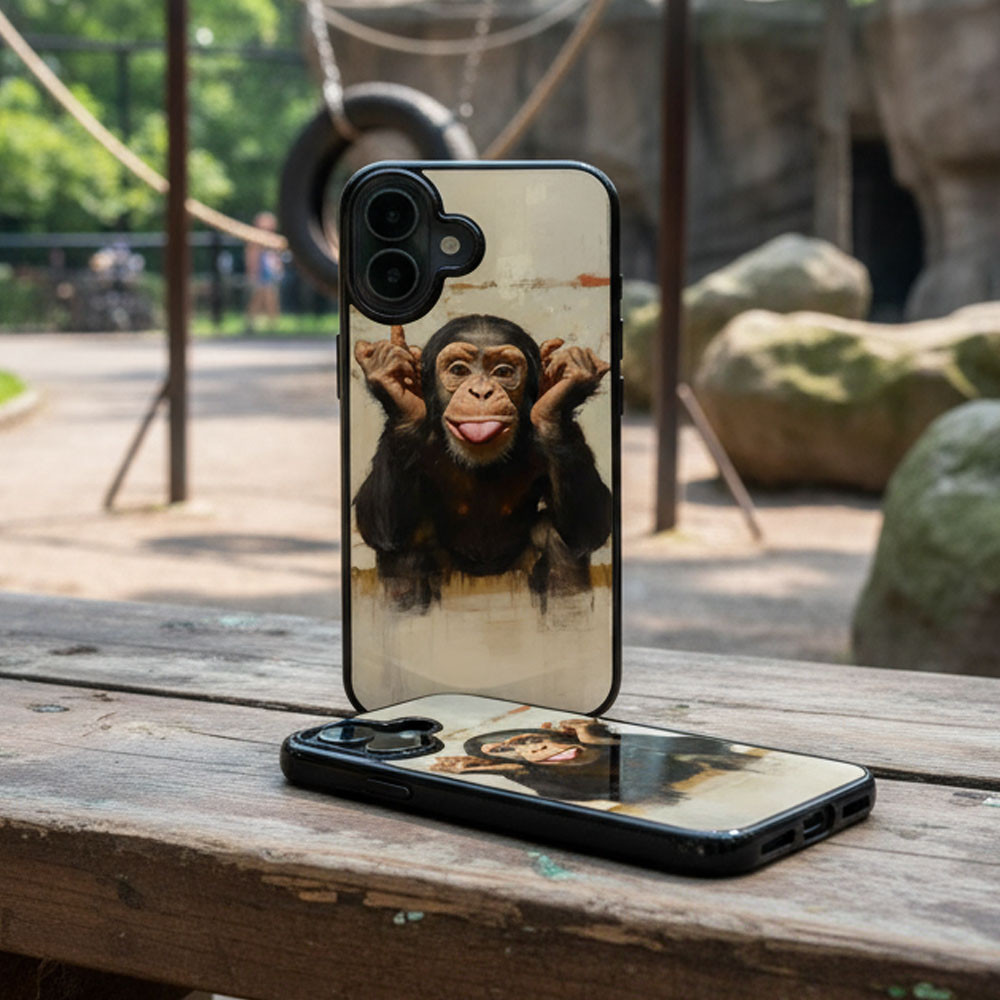 Coque iPhone 17 singe rigolo