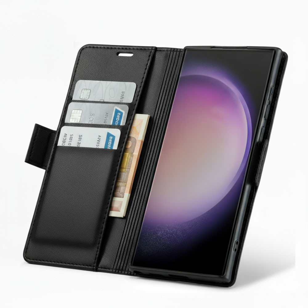 Etui Samsung S24 Ultra aimanté cuir élégant