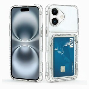 Coque iPhone 16 transparente porte-carte