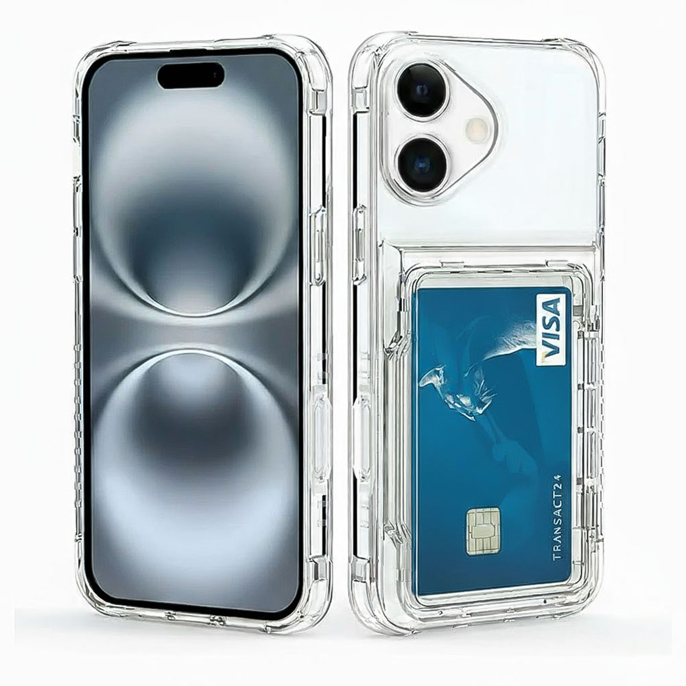 Coque iPhone 16 transparente porte-carte