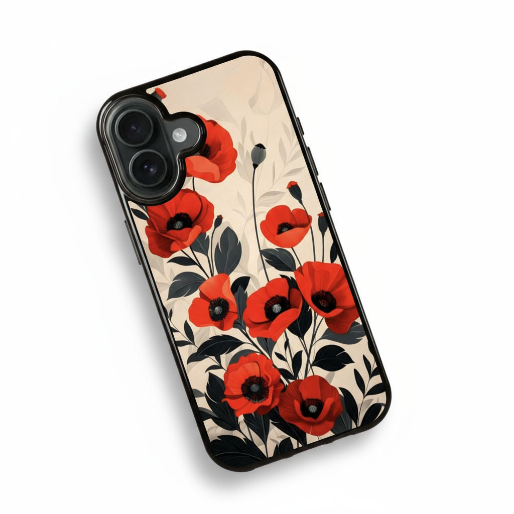 Coque iPhone 17 Fleur Rouge Design Élégant