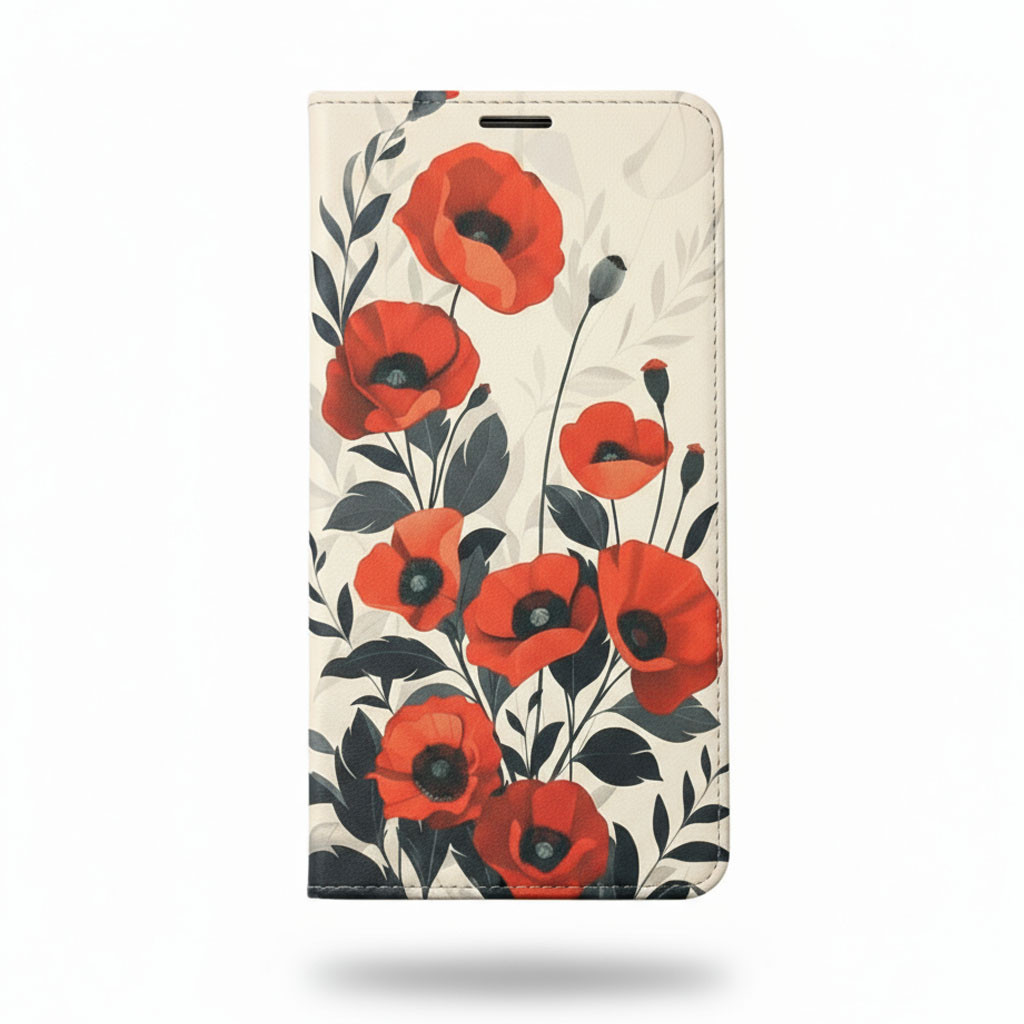 Etui iPhone 17 Design Fleur Rouge Élégant