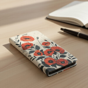 Etui iPhone 17 Élégant Design Fleur Rouge