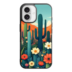 Coque iPhone 16 cactus en fleurs